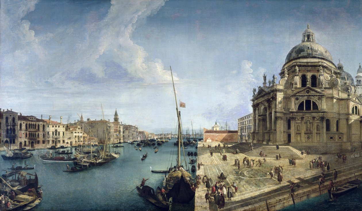 Entrada para o Grande Canal e Santa Maria della Salute, Veneza de Michele Marieschi