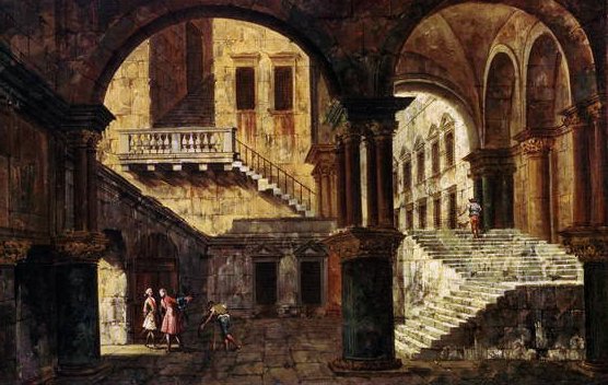 Escadaria, em, um, palácio de Michele Marieschi