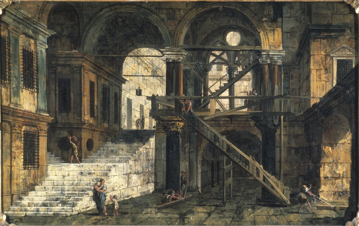 Escada em uma casa renascentista, c.1741-42 de Michele Marieschi