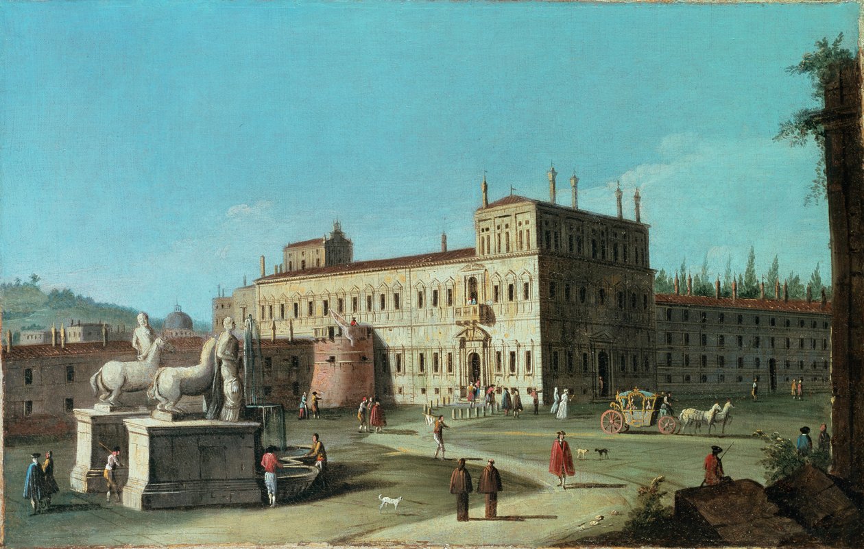 Vista do Palazzo del Quirinale, Roma de Michele Marieschi