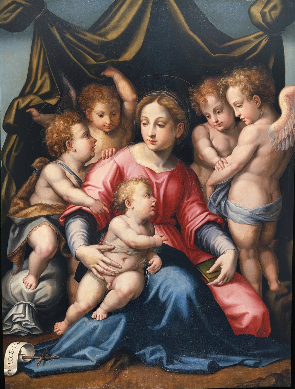 Madonna com criança, San Giovannino e anjos de Michele di Ridolfo Tosini