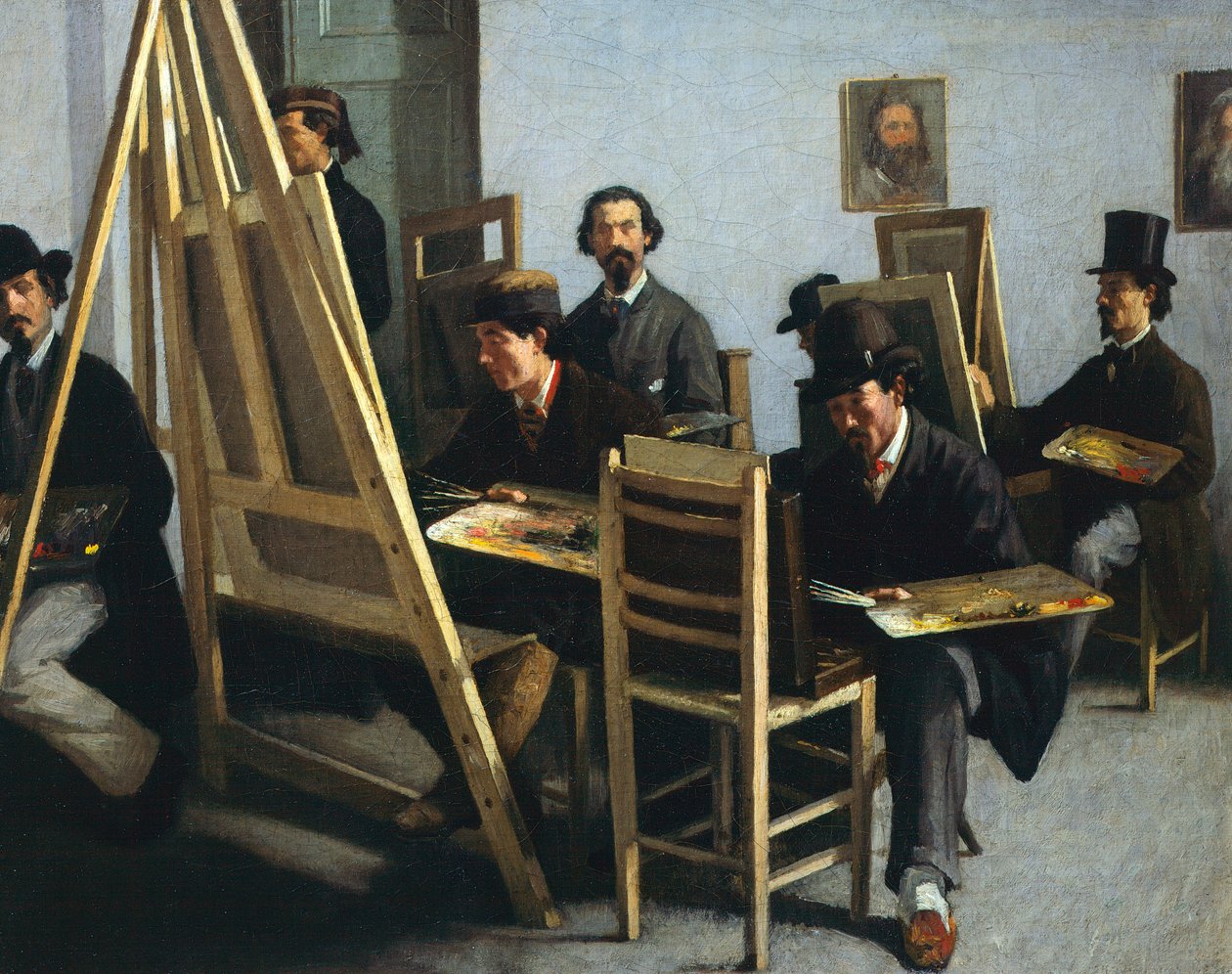Escola de Pintura, de Michele Cammarano, Circa 1865 de Michele Cammarano