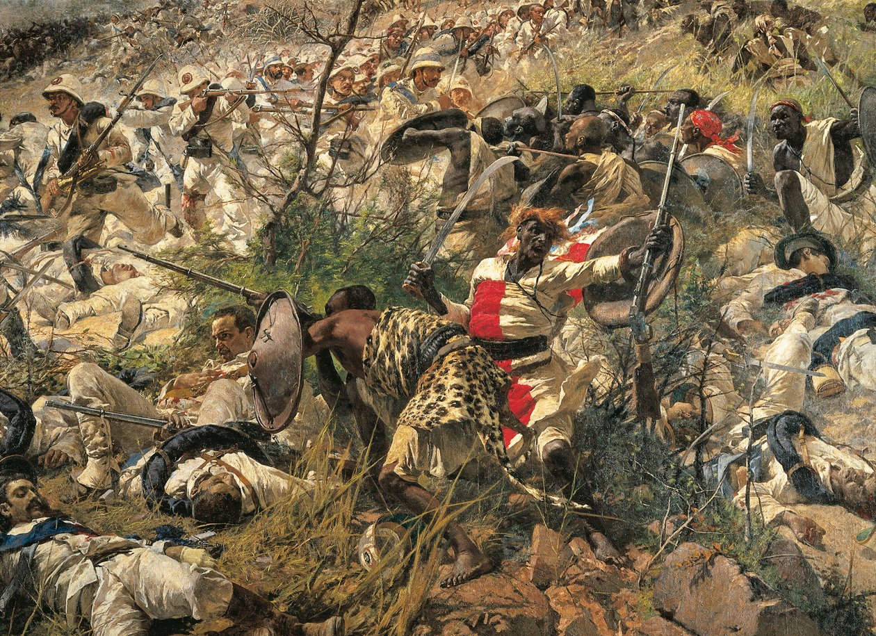 A Batalha de Dogali, de Michele Cammarano, detalhe de Michele Cammarano