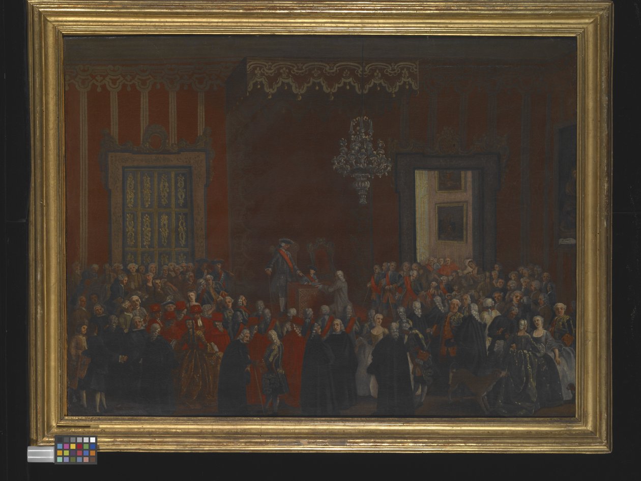 Cerimónia civil de adesão de Fernando IV ao trono de Nápoles em 1759, cerca de 1780 (óleo sobre tela) de Michele Foschini