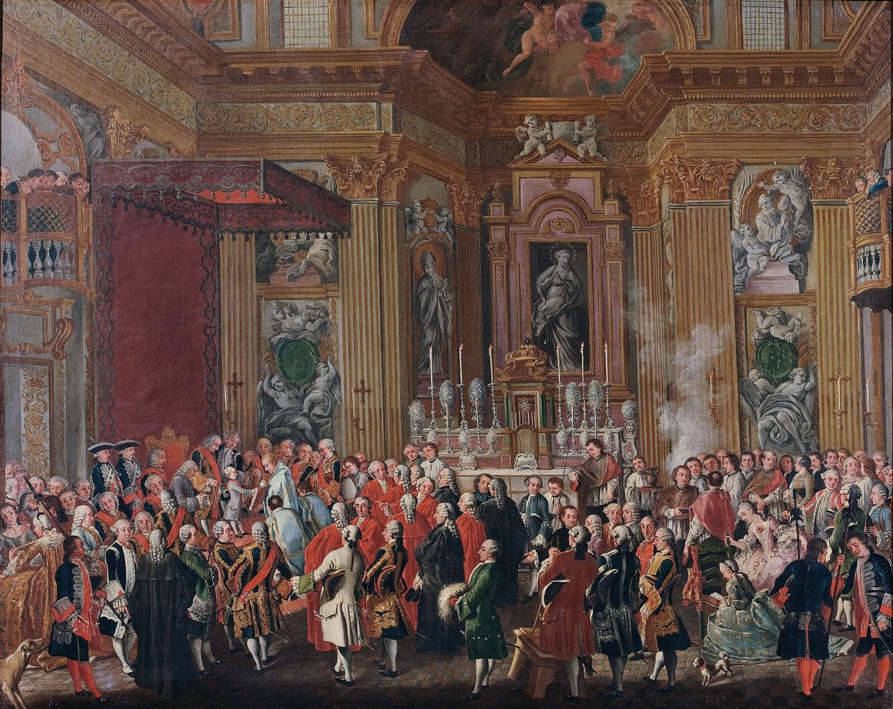 "Fernando IV presta juramento como rei de Nápoles". de Michele Foschini