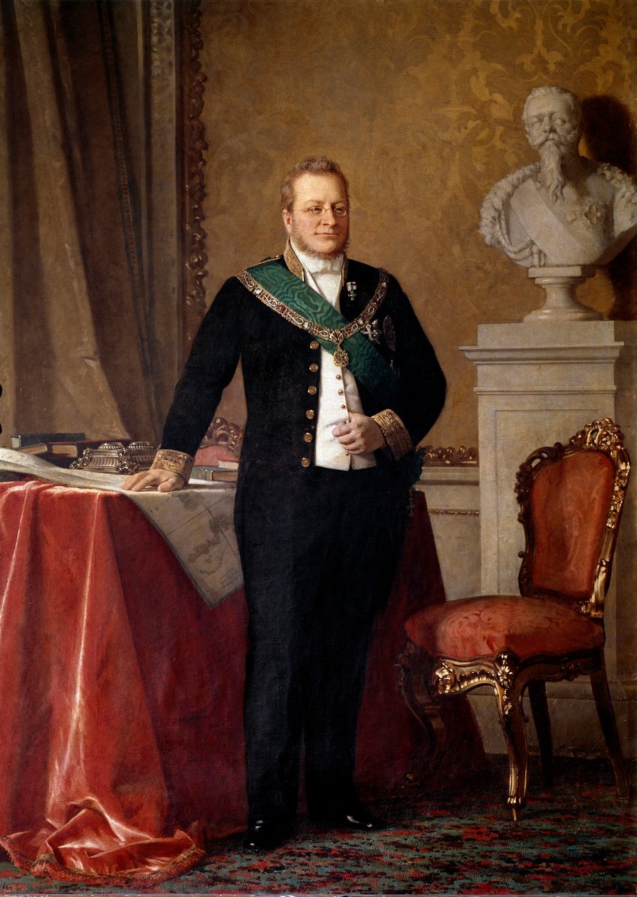Retrato de Camillo Benso, Conde de Cavour (óleo sobre tela) de Michele Giordigiani