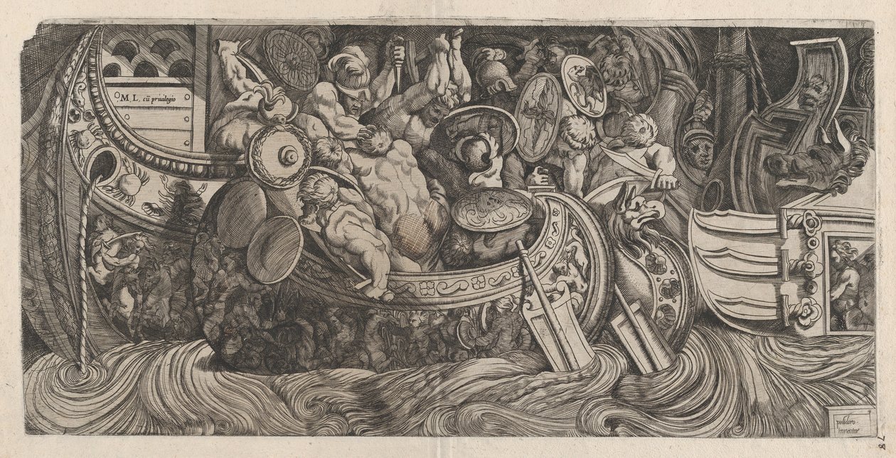 O Espelho Romano da Magnificência: Batalha Naval, século XVI., século XVI. de Michele Lucchese