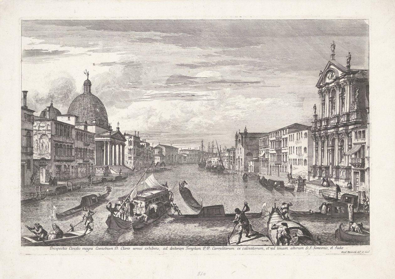Grande Canal de Veneza Prospecto do Grande Canal do Coenobium D: mostrando linhas claras (...) (título no objeto) Gezichten op Venetië (título da série) Vistas magníficas e selecionadas da cidade de Veneza (título da série) de Michele Marieschi