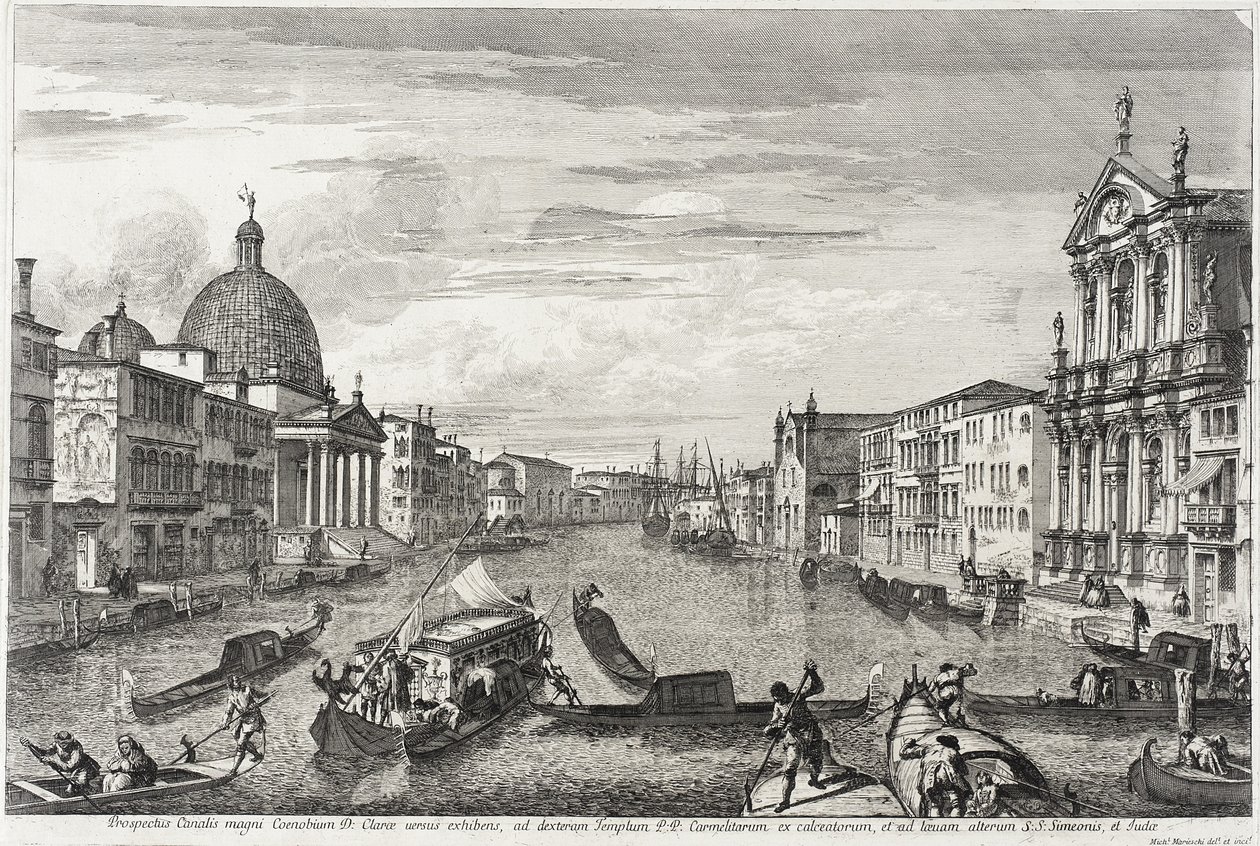 O Grande Canal Entre San Simone Piccolo e Santa Chiara, c.1740-41 de Michele Marieschi