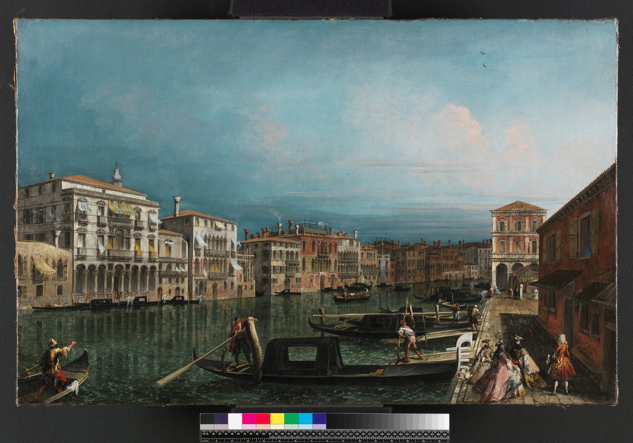 O Grande Canal, Veneza, acima da ponte Rialto, antes de 1743 de Michele Marieschi