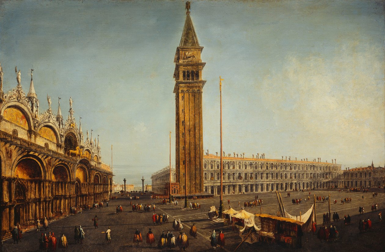 A Piazza San Marco, Veneza, da Torre dell "Orologio, c.1737-9 de Michele Marieschi