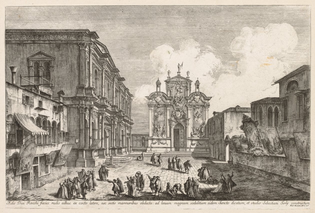 Vistas de Veneza: Campo S. Rocco de Michele Marieschi