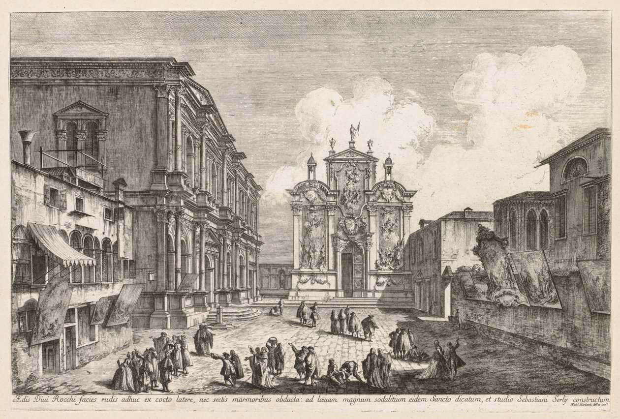 Vistas de Veneza: Campo S. Rocco, 1741. de Michele Marieschi
