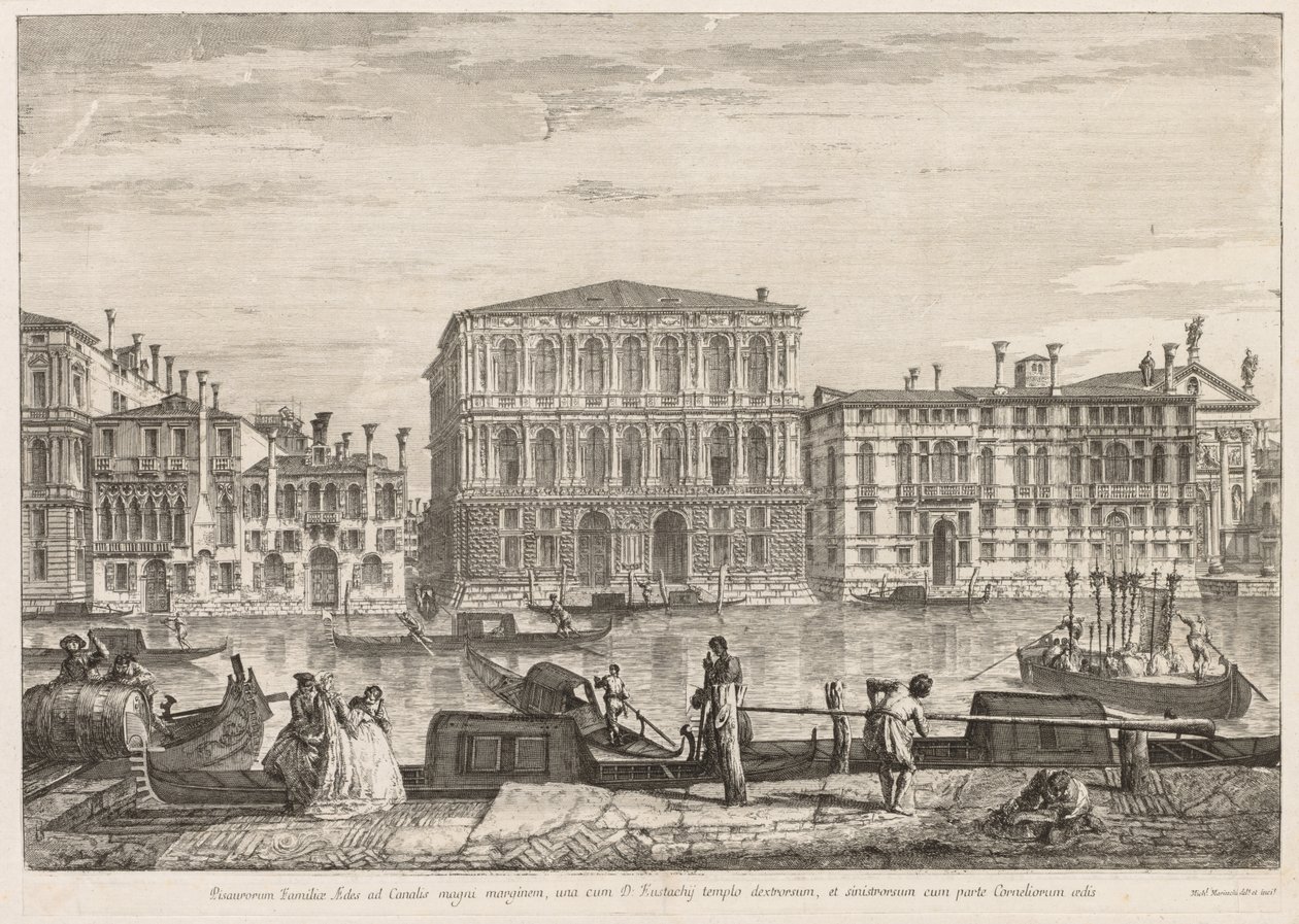 Vistas de Veneza: Palácio de Pesaro de Michele Marieschi