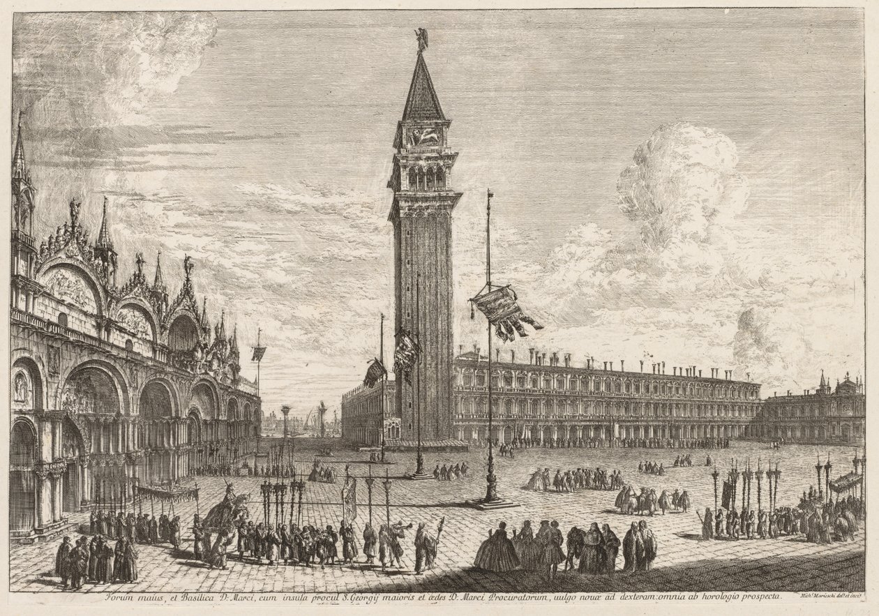 Vistas de Veneza: Piazza e Piazzetta de Michele Marieschi