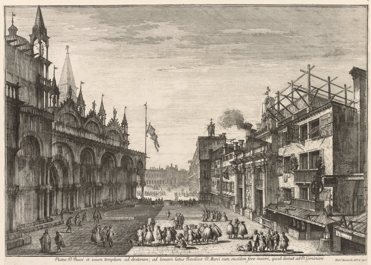 Vistas de Veneza: Piazzetta S. Basso, 1741. de Michele Marieschi