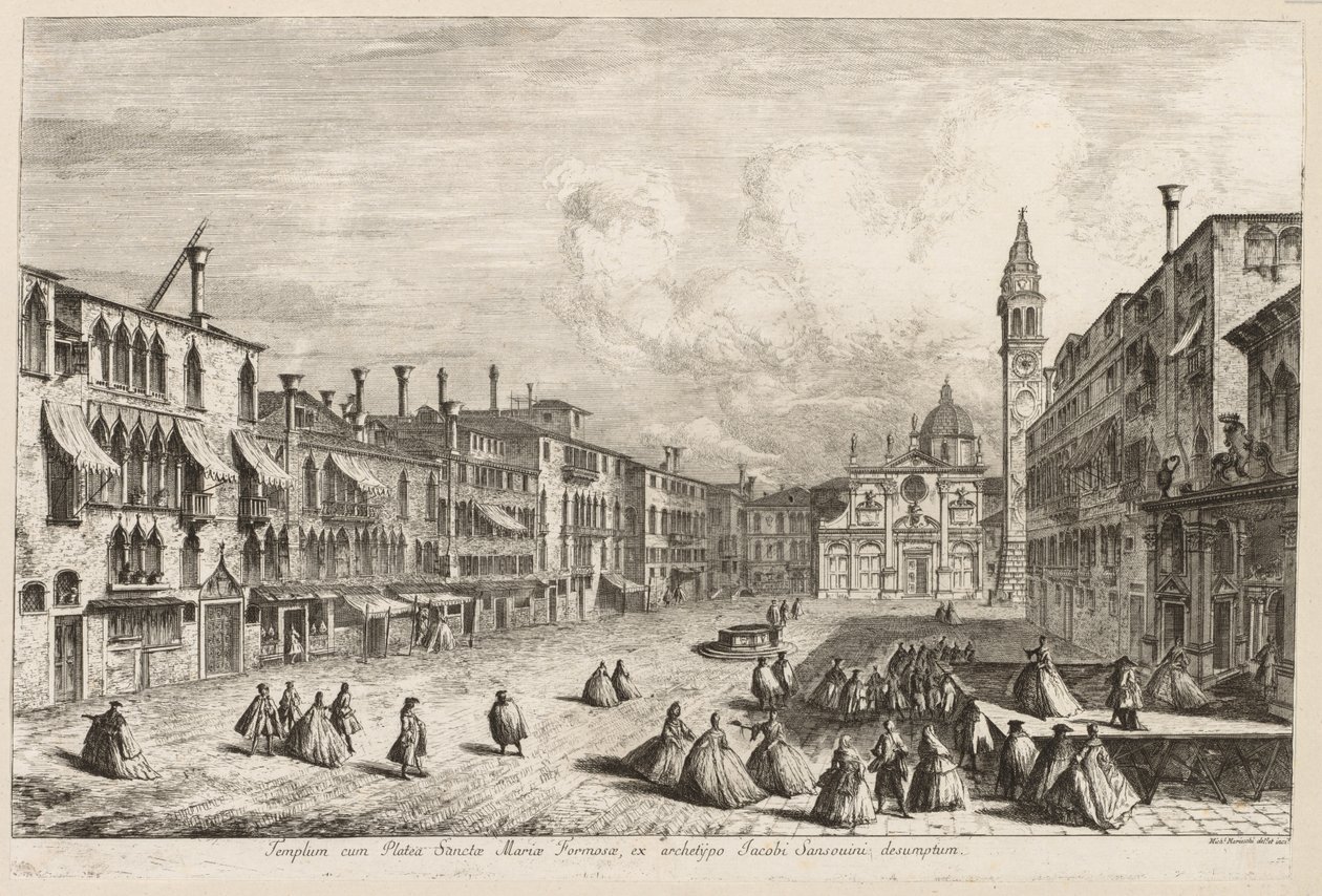 Vistas de Veneza: S. Maria Formosa, 1741. de Michele Marieschi