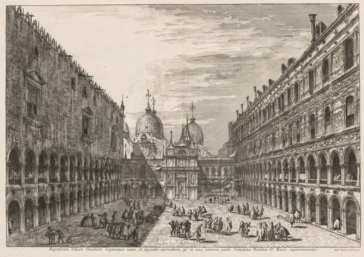 Vistas de Veneza: O Pátio do Palácio Ducal de Michele Marieschi