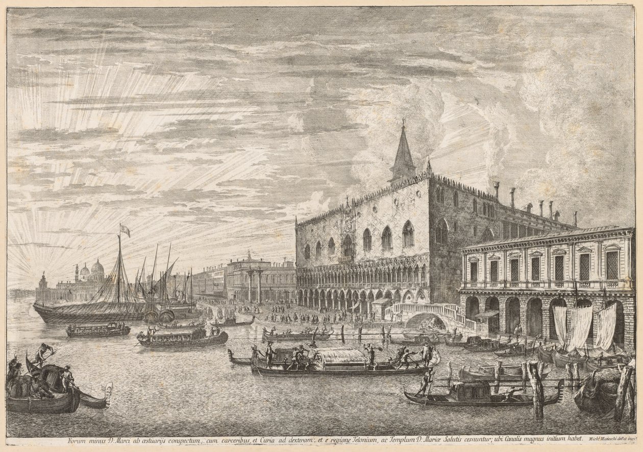 Vistas de Veneza: The Pier e SM Della Salute, 1741. de Michele Marieschi