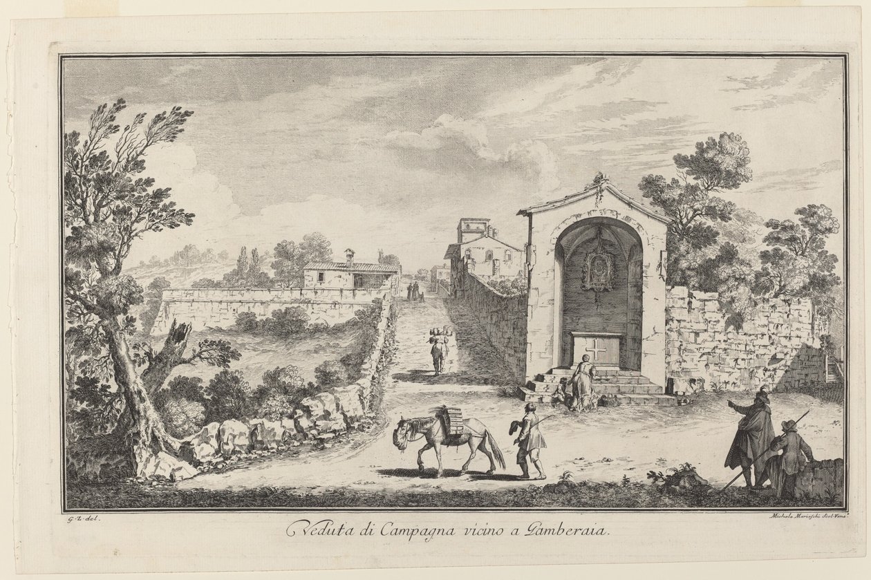 Vista do Campo perto da Gamberaia de Michele Marieschi after Giuseppe Zocchi