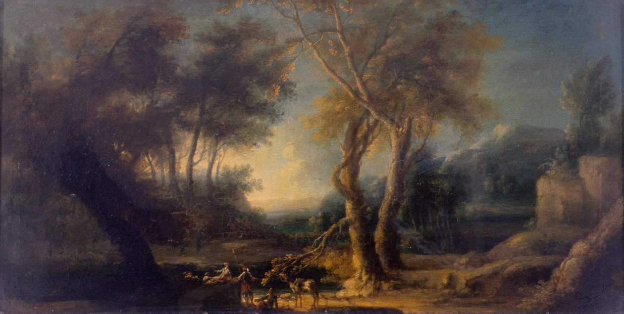 Paisagem rochosa, c.1730 (óleo sobre tela) de Michele Pagano
