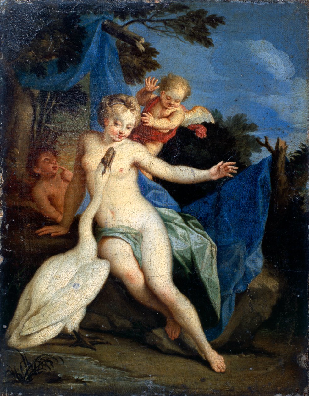 Leda e o Cisne (óleo sobre tela) de Michele Rocca