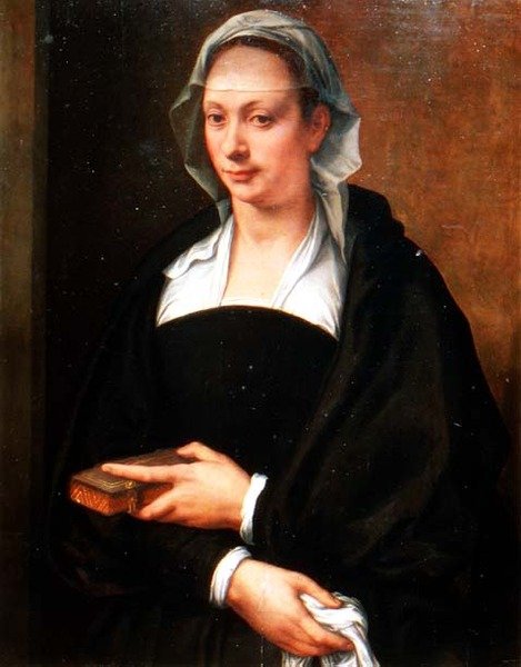 Retrato de uma Senhora em Véu Branco de Michele di Ridolfo Tosini