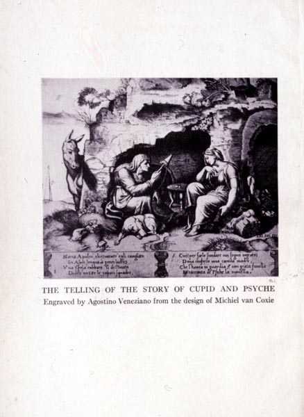 A narração da história do Cupido e da Psique, gravada por Agostino Veneziano (1490-1540) de Michiel I after Coxie or Coxcie