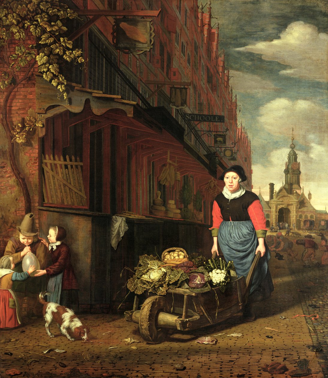 Cena de gênero holandesa, 1668 de Michiel van Musscher