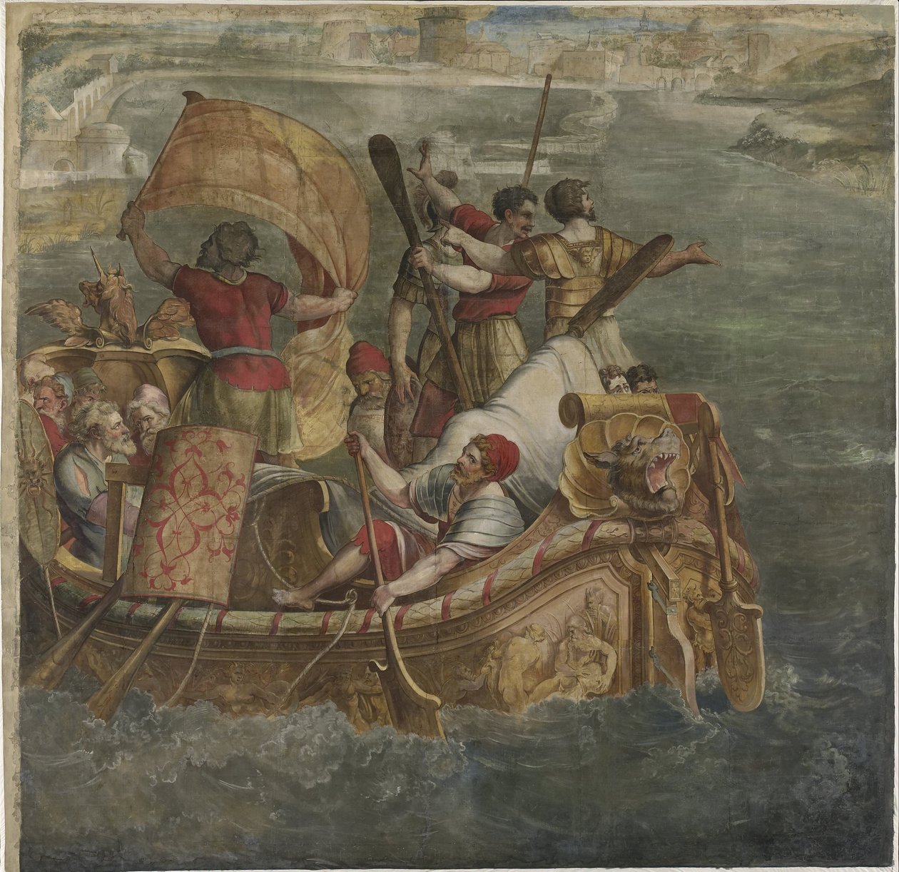 Aterragem de Scipio Africanus perto de Cartago de Michiel Coxie (I) (attributed to)