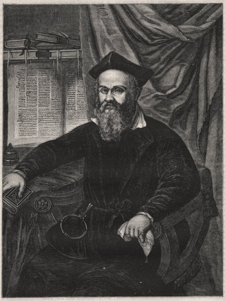 Retrato de Marco Antonio de Dominis (Markantun de Dominis) (1556-1624) Eclesiástico, apóstata e homem da ciência da Dalmácia - gravura de G J Delff depois de Mierevelt de Michiel Jansz. van (after) Mierevelt