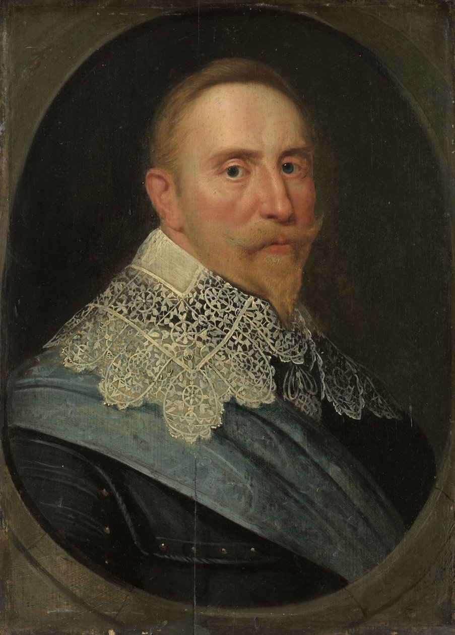 Retrato de Gustavo II Adolfo (1594-1632), rei da Suécia de Michiel Jansz van Mierevelt (copy after)