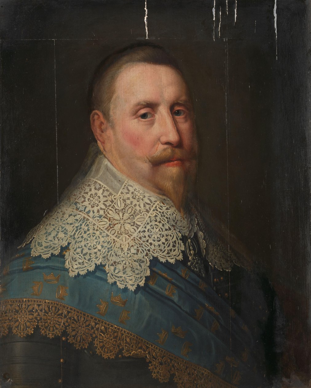 Retrato de Gustavo II Adolfo (1594-1632), rei da Suécia de Michiel Jansz van Mierevelt (copy after)