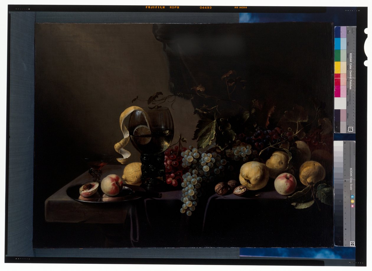 Natureza morta com frutos e uvas de Michiel Simons
