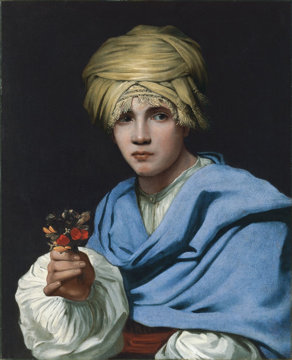 Menino em um turbante segurando um Nosegay de Michiel Sweerts