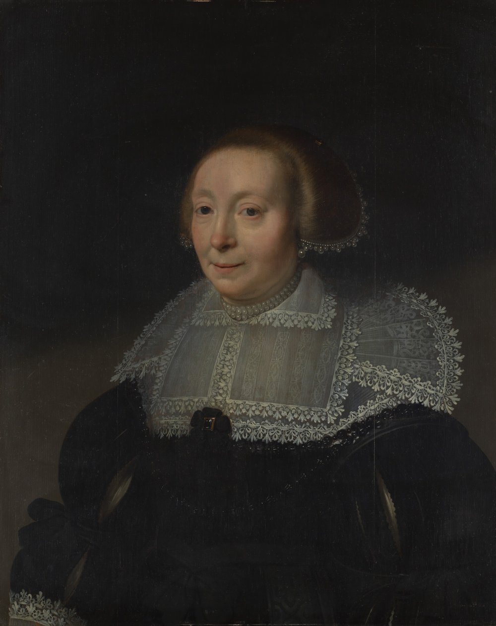 Retrato de uma mulher com uma gola de renda, ca. 1632-35. de Michiel Jansz van Mierevelt