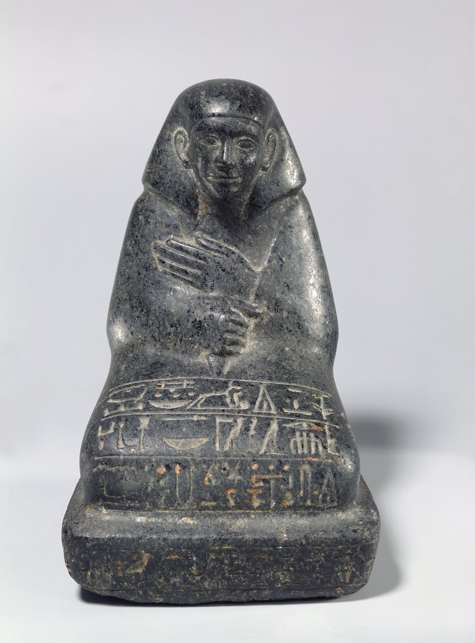 Figura sentada de Senpu (gabbro) de Middle Kingdom Egyptian