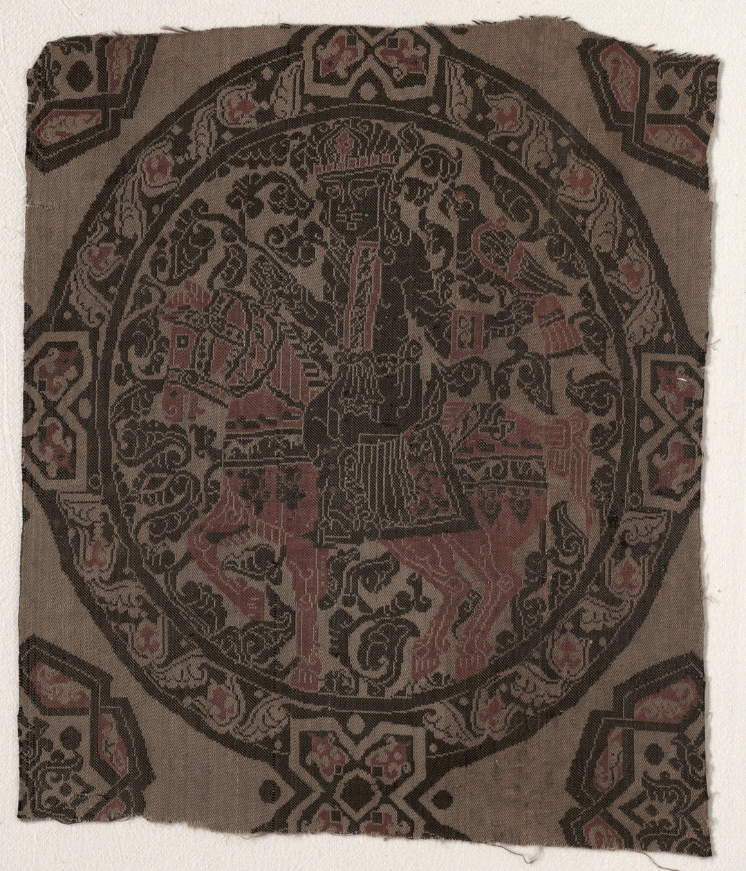 Fragmento com Rei do Falcoeiro Equestre, Irã ou Iraque, período Abássida de Middle Eastern