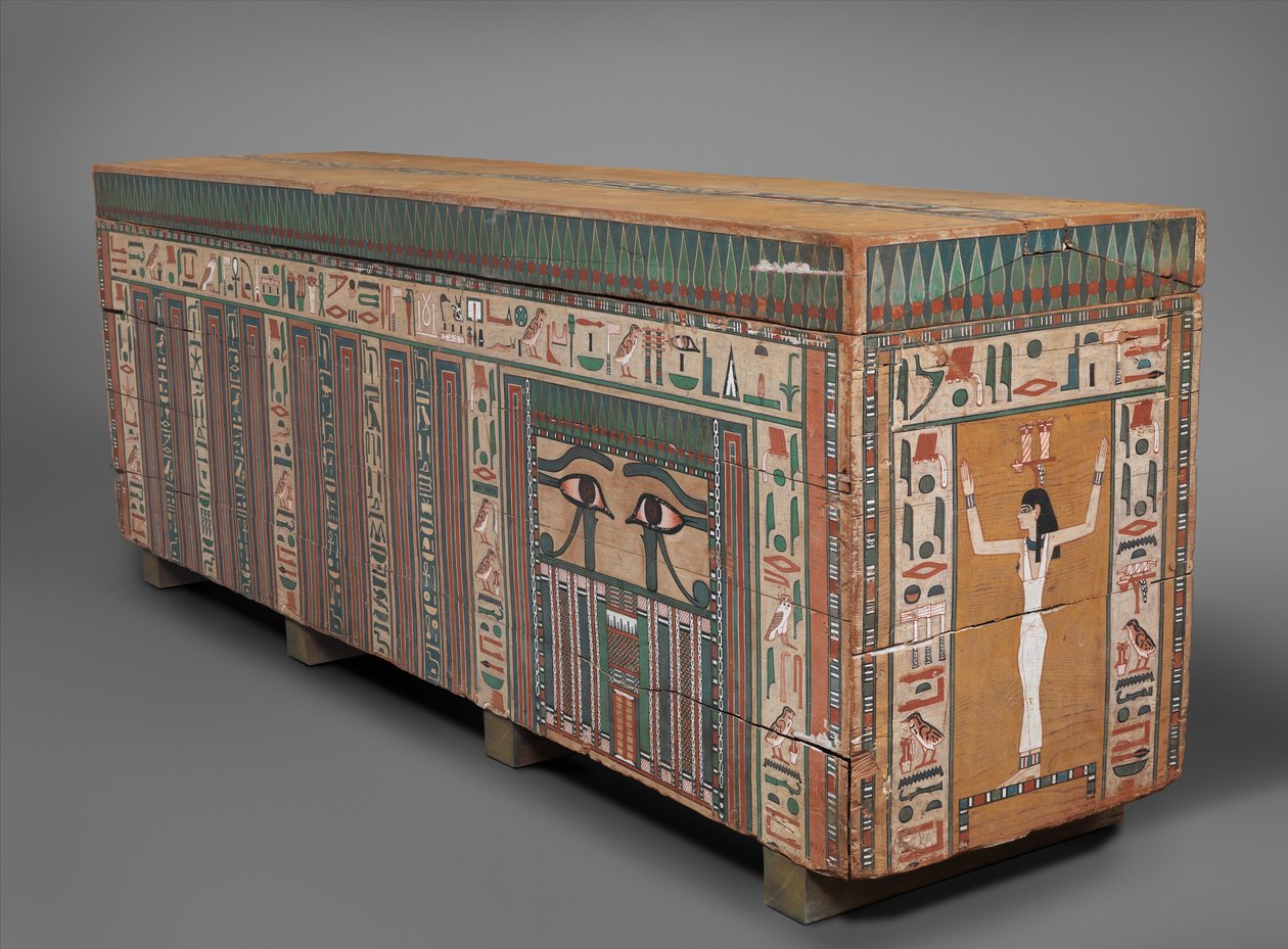 Caixão de Nakhtkhnum, c.1802–1640 aC (madeira, tinta) de Middle Kingdom Egyptian