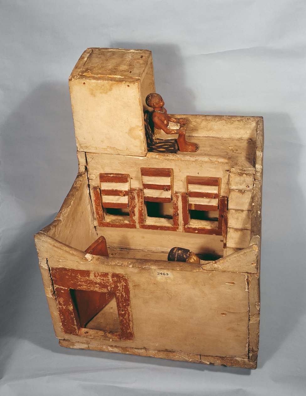 Modelo de madeira de um celeiro com figuras, c.2000-1800 aC (madeira) de Middle Kingdom Egyptian
