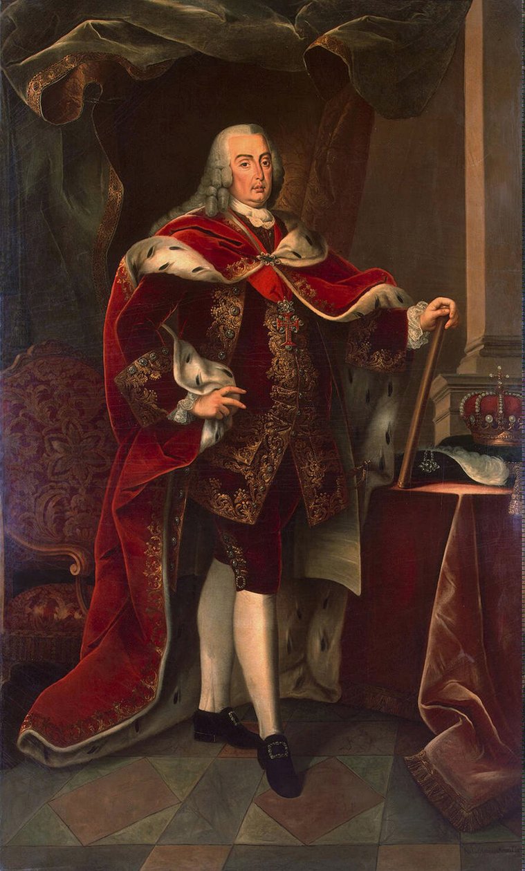 Retrato de José I de Portugal, conhecido como o Reformador (1714-1777). Pintura de Miguel Antonio do Amaral, ca. 1773. Óleo sobre tela. Tamanho: 239x143cm. Museu Hermitage São Petersburgo de Miguel Antonio do Amaral