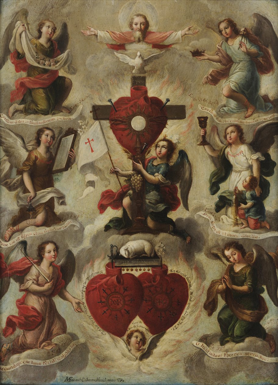 Inglês: Allegory of the Holy Eucharist (Alegoria da Sagrada Eucaristia) de Miguel Cabrera