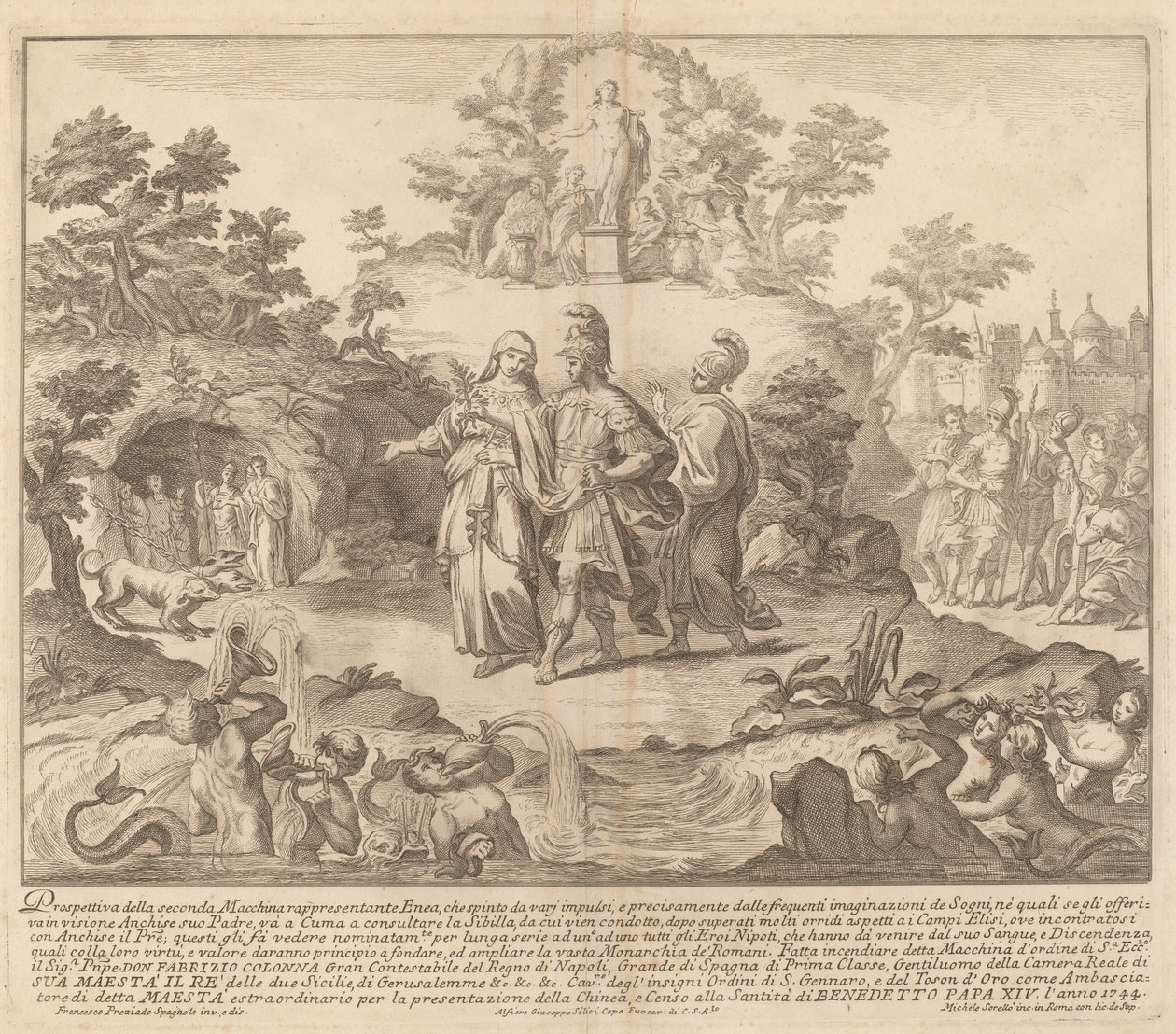 Enéias e a Sibila Cumeana, para o Festival "Chinea" de Miguel de Sorellò after Francisco Preciado