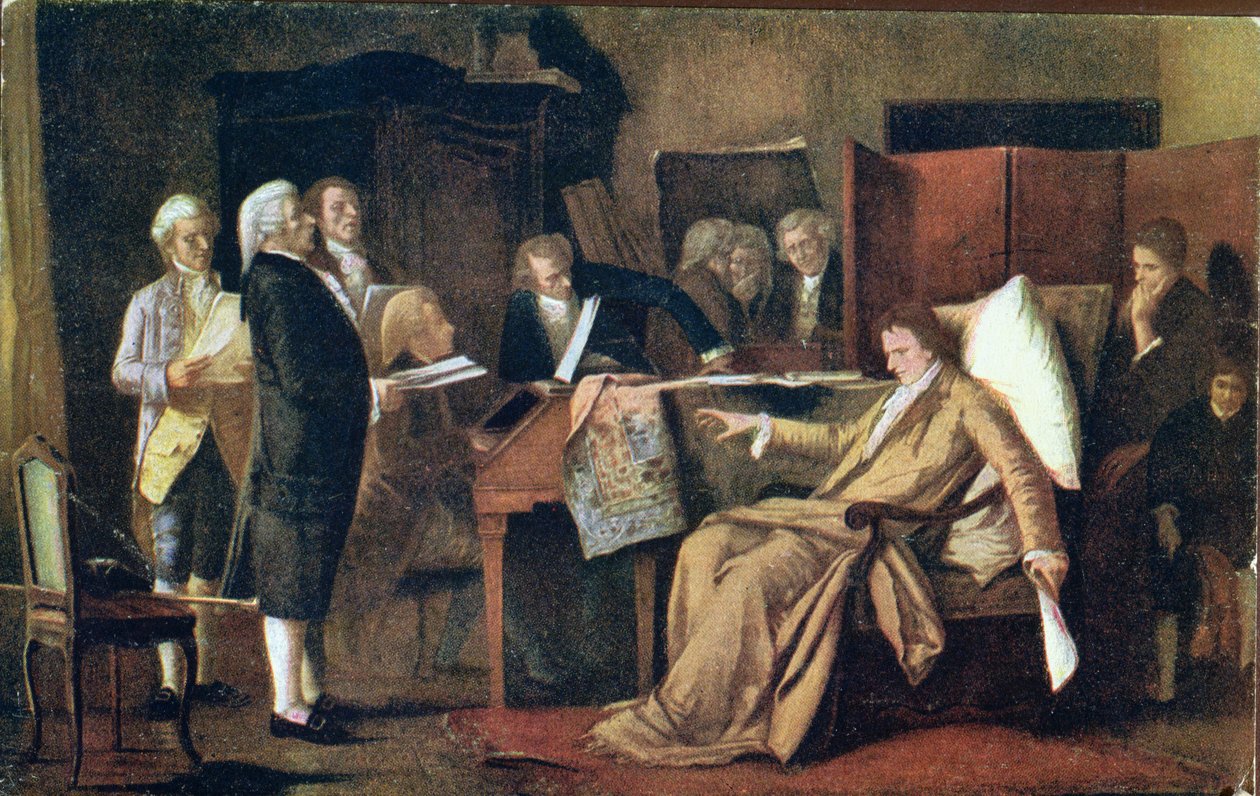 Mozart dirigindo seu Requiem em seu leito de morte de Mihály Munkácsy