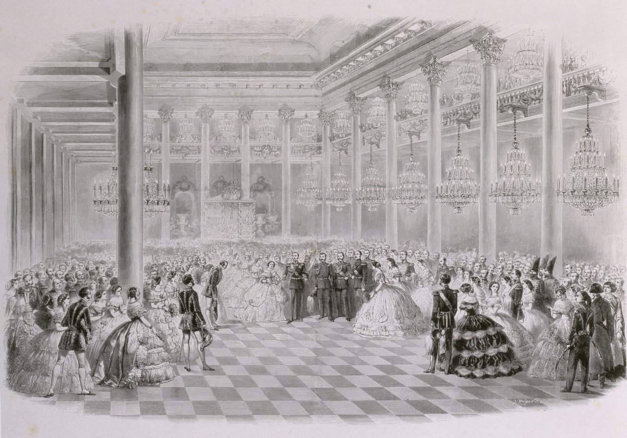 Baile no Salão da Assembléia da Nobreza da Rússia por ocasião da coroação do Imperador Al de Mihaly von Zichy