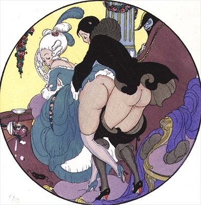 Professor Agressão ao Aluno, prato 26 de Os Prazeres de Eros, pub. 1901 em Leipzig (heliogravura) de Mihaly von Zichy