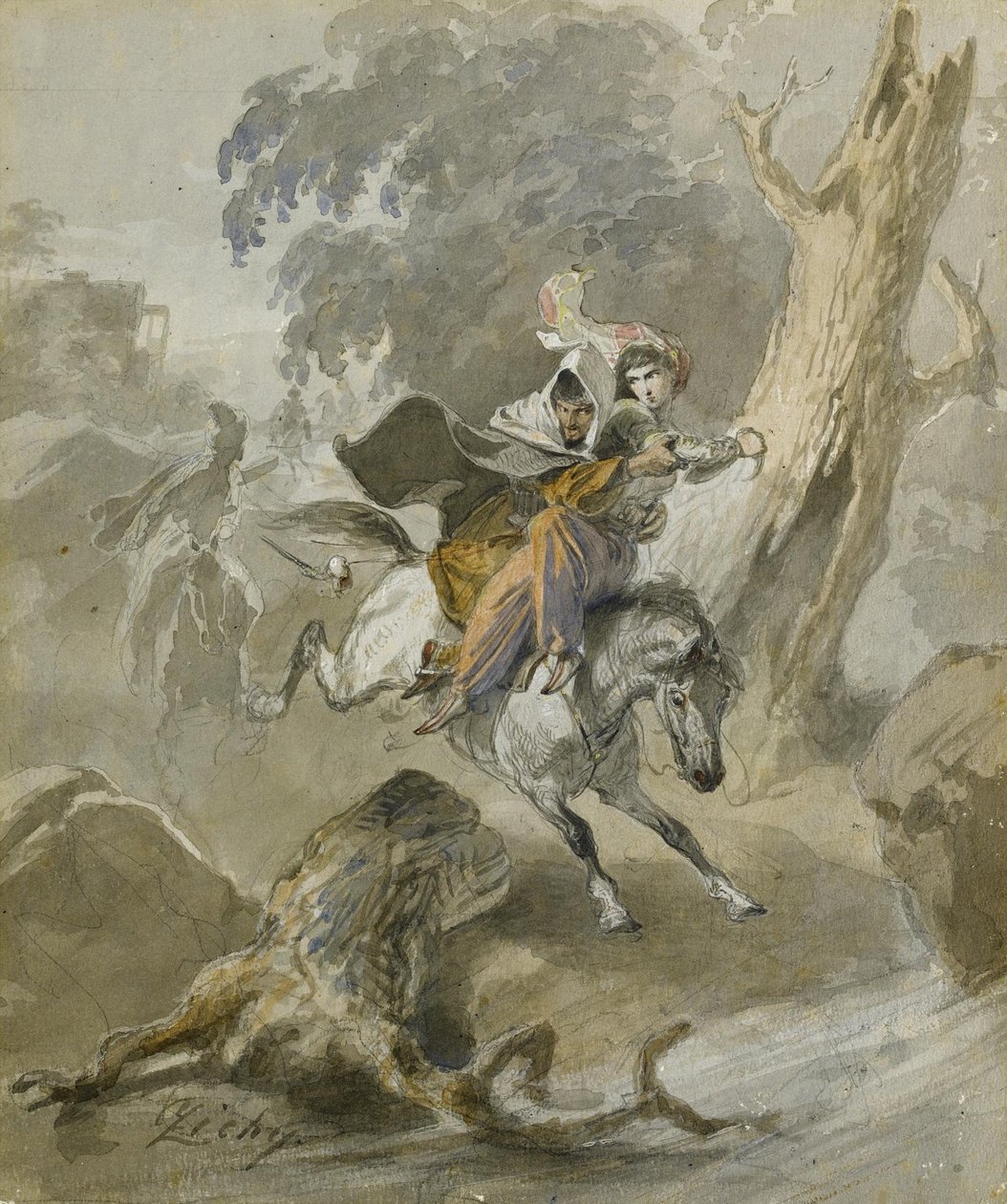 O seqüestro da série Scènes du Caucase de Mihaly von Zichy