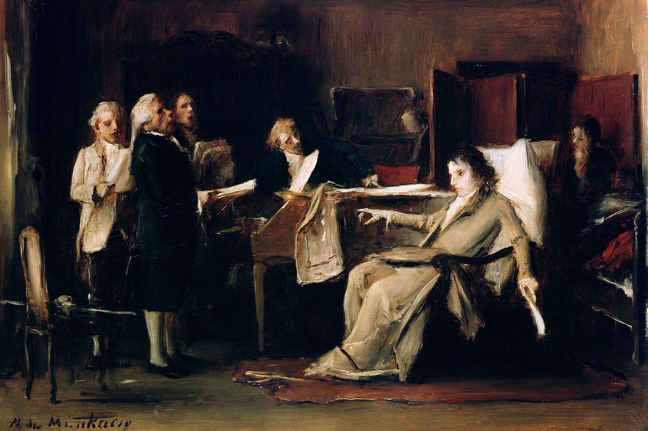 Mozart dirigindo seu Requiem em seu leito de morte de Mihály Munkácsy