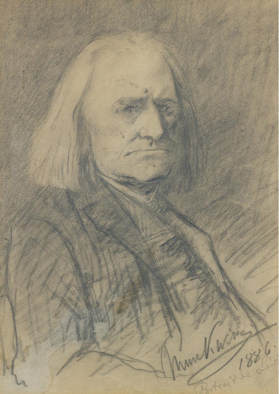 Retrato de Franz Liszt 1811-1886, 1886 de Mihály Munkácsy
