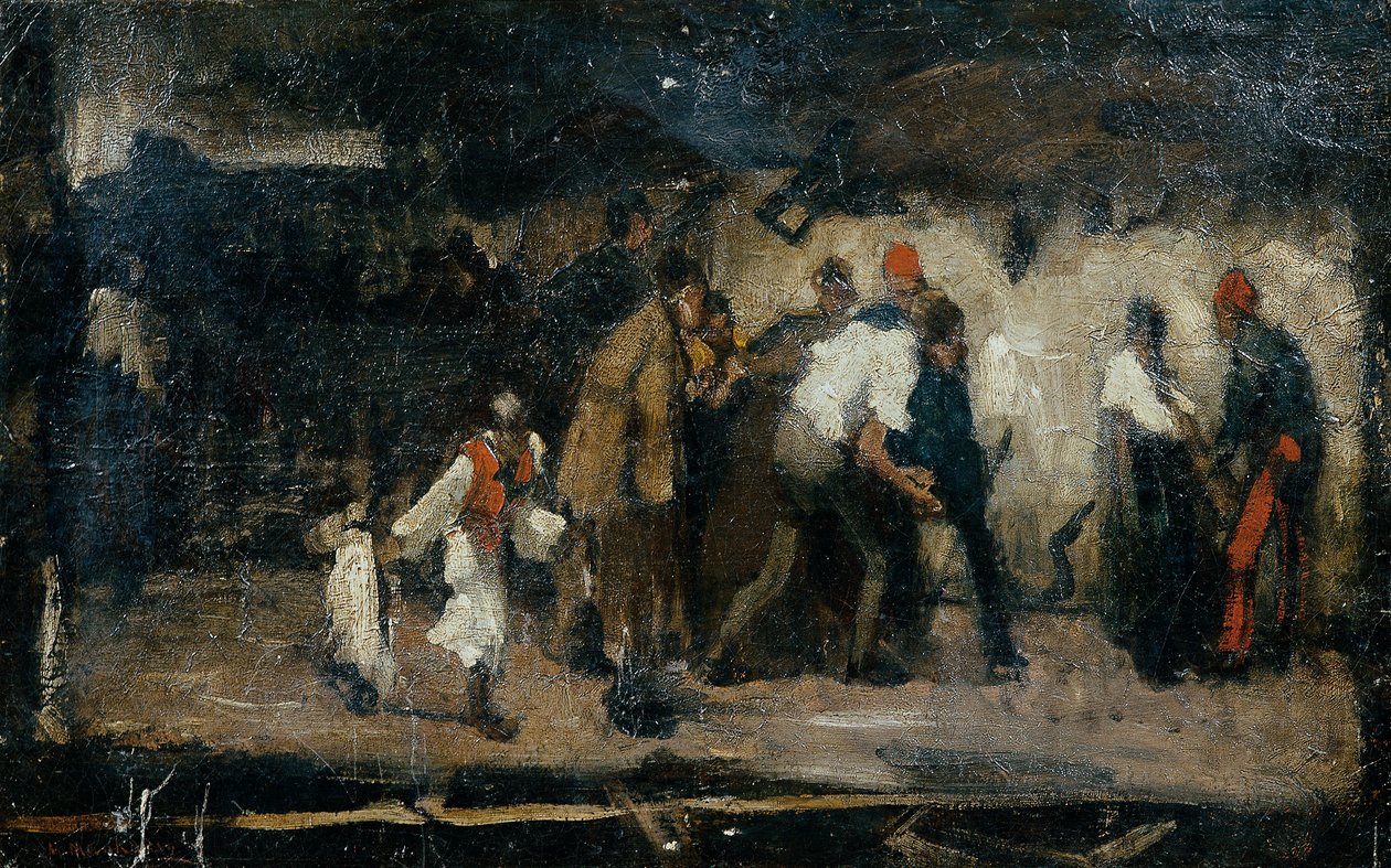 Cena da aldeia húngara de Mihály von Munkácsy